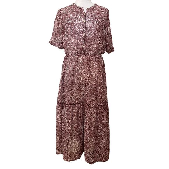 Who What Wear Dresses & Skirts - Who What Wear Sheer Maxi Dress Tiered Skirt
M Red Button